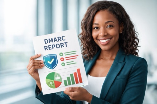 Diagram showing how DMARC email authentication works between sender and receiver